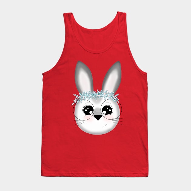 Cute Bunny with glasses and big eyes Tank Top by rantella